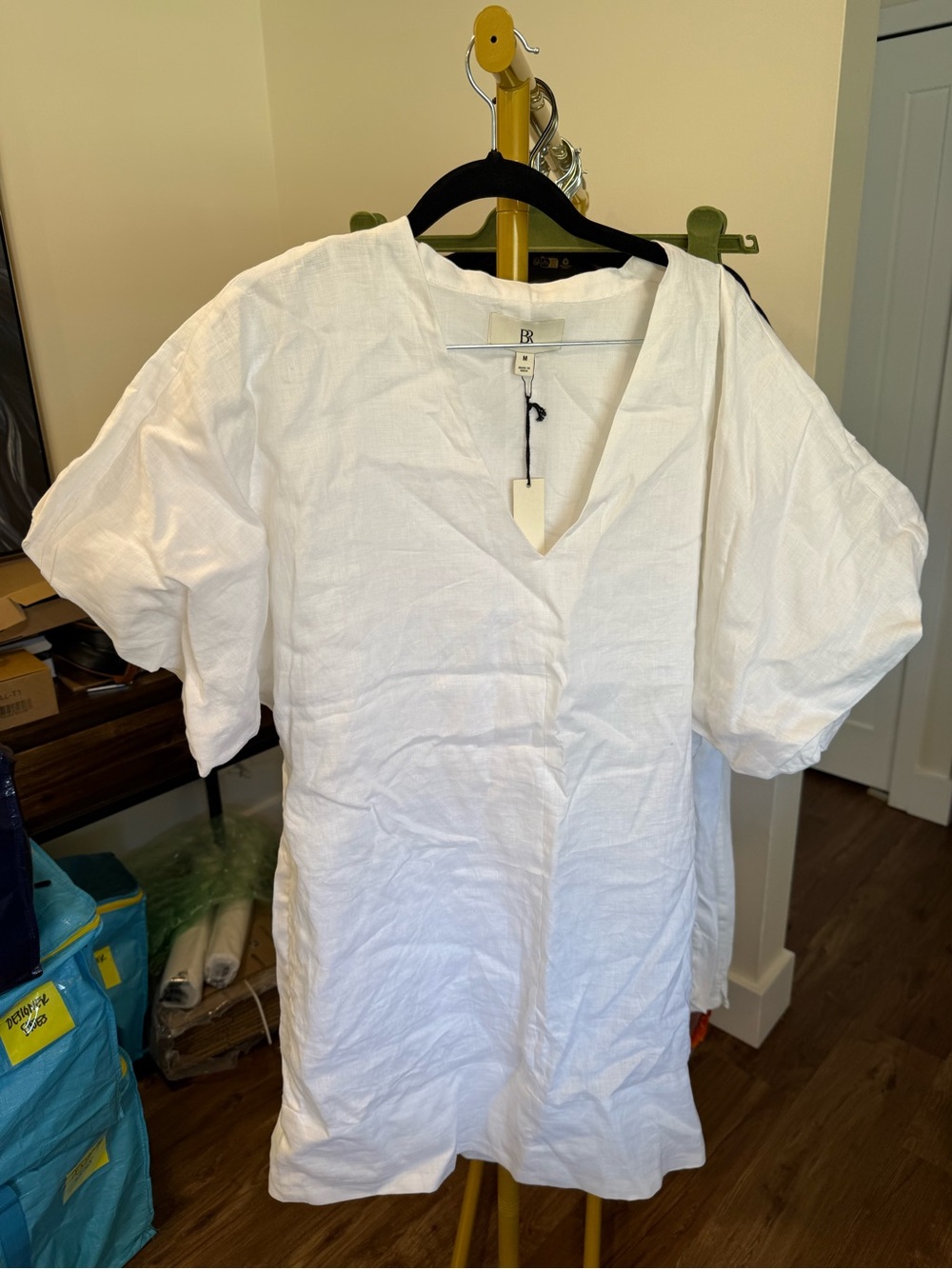 NWT Banana Republic Livia White Poplin Mini Dress Size Medium - Picture 5 of 11
